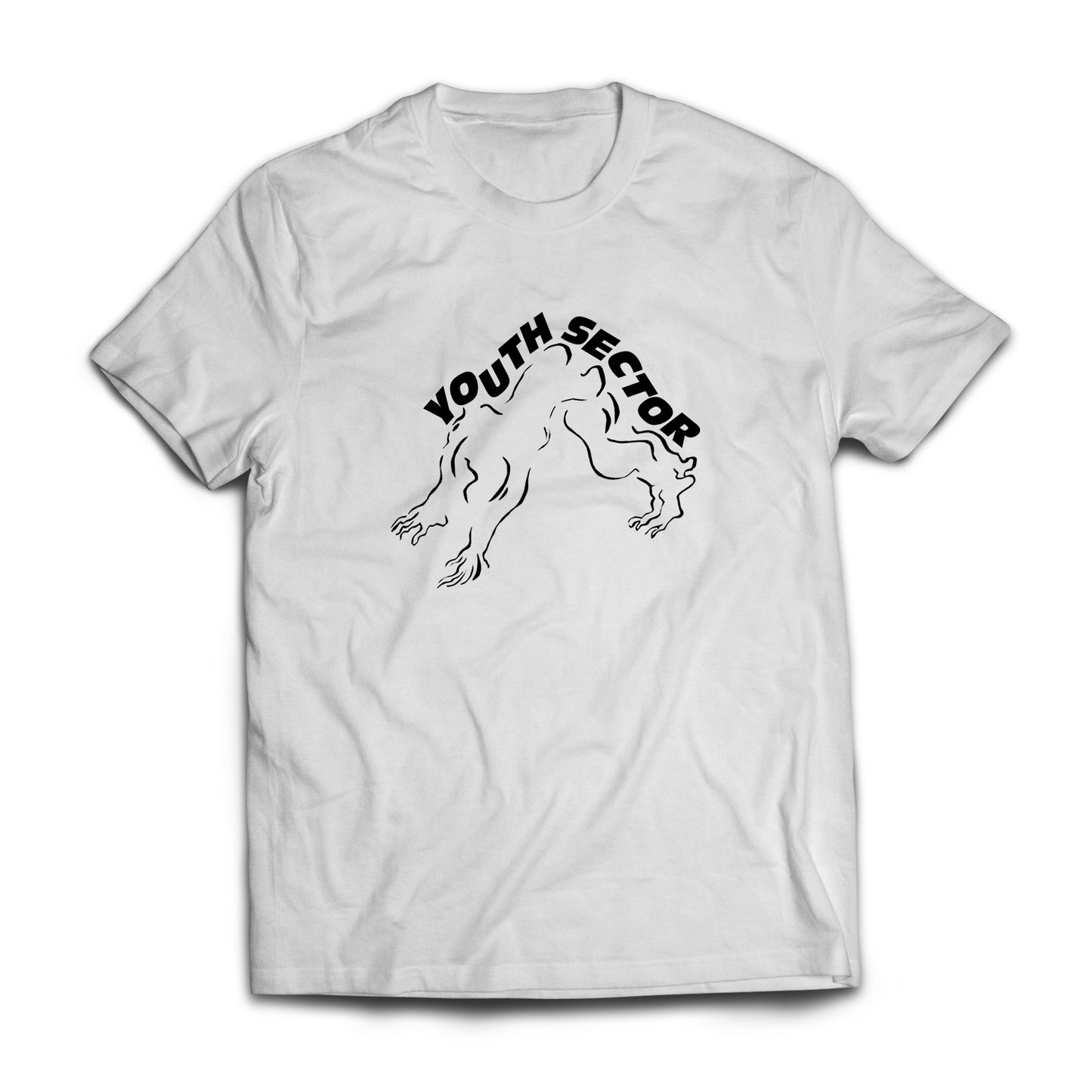 Youth Sector - Short Sleeved Downward Dog White T-Shirt